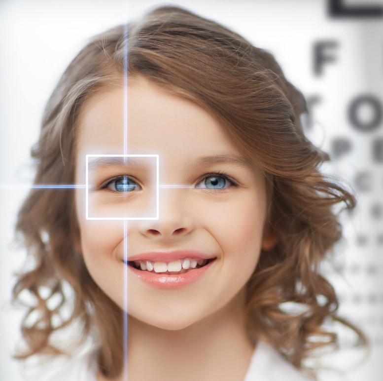 cute girl with eye chart lasik child kid